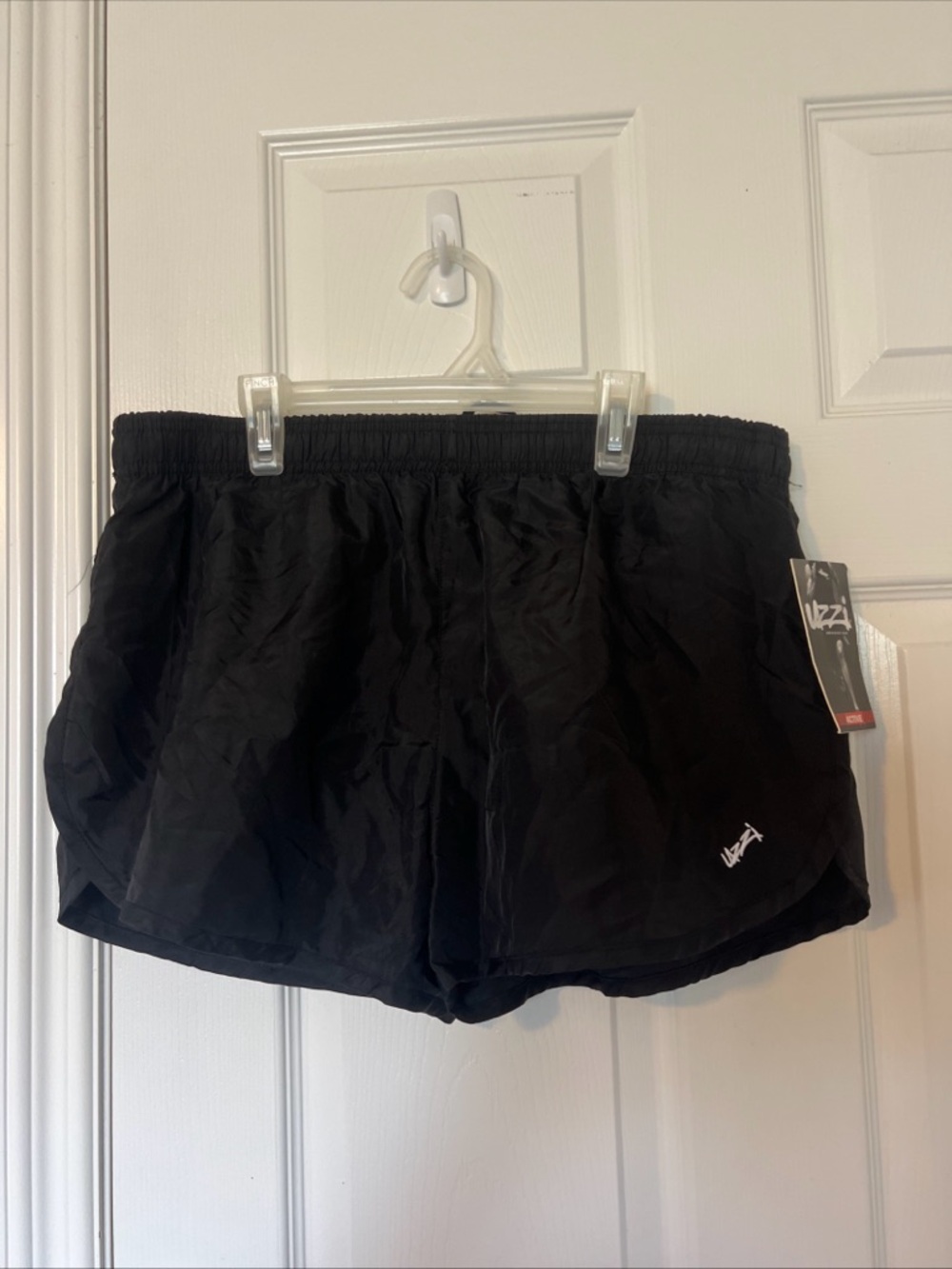 Men's Black Athletic Running Shorts with Elastic Waistband